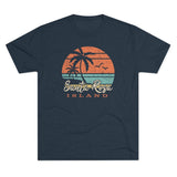 Retro Santa Rosa Tropical Island Triblend Athletic Shirt T-Shirt Printify Tri-Blend Vintage Navy M 