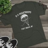 Retro US Paratroops Fort Bragg Triblend Athletic Shirt T-Shirt Printify 