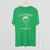 Retro US Paratroops Fort Bragg Triblend Athletic Shirt T-Shirt Printify 