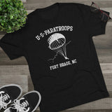 Retro US Paratroops Fort Bragg Triblend Athletic Shirt T-Shirt Printify 