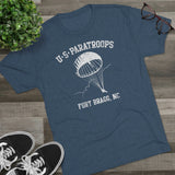 Retro US Paratroops Fort Bragg Triblend Athletic Shirt T-Shirt Printify 
