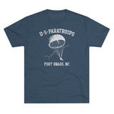 Retro US Paratroops Fort Bragg Triblend Athletic Shirt T-Shirt Printify Tri-Blend Indigo M 