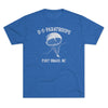 Retro US Paratroops Fort Bragg Triblend Athletic Shirt T-Shirt Printify Tri-Blend Vintage Royal M 