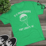 Retro US Paratroops Fort Liberty Triblend Athletic Shirt T-Shirt Printify 