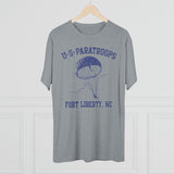 Retro US Paratroops Fort Liberty Triblend Athletic Shirt T-Shirt Printify 