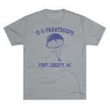 Retro US Paratroops Fort Liberty Triblend Athletic Shirt T-Shirt Printify Tri-Blend Premium Heather S 