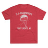 Retro US Paratroops Fort Liberty Triblend Athletic Shirt T-Shirt Printify Tri-Blend Vintage Red M 
