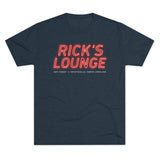 Rick's Lounge Hay Street Fayetteville Triblend Athletic Shirt T-Shirt Printify S Tri-Blend Vintage Navy 