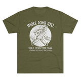 Smoke Bomb Hill Mold Inspection Distressed Insignia - Triblend Athletic Shirt T-Shirt Printify Tri-Blend Military Green S 