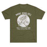 Smoke Bomb Hill Mold Inspection Distressed Insignia - Triblend Athletic Shirt T-Shirt Printify Tri-Blend Military Green S 