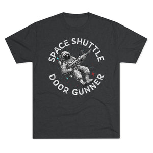 Space Shuttle Door Gunner - Triblend Athletic Shirt T-Shirt Printify S Tri-Blend Vintage Black 