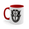 Special Forces Insignia Accent Coffee Mug, 11oz Mug Printify Red 11oz 