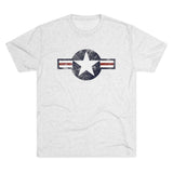United States Air Forces DISTRESSED Insignia - Triblend Athletic Shirt T-Shirt Printify Tri-Blend Heather White S 