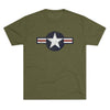 United States Air Forces DISTRESSED Insignia - Triblend Athletic Shirt T-Shirt Printify Tri-Blend Military Green S 