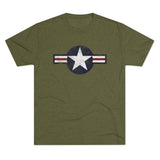 United States Air Forces DISTRESSED Insignia - Triblend Athletic Shirt T-Shirt Printify Tri-Blend Military Green S 