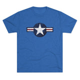 United States Air Forces DISTRESSED Insignia - Triblend Athletic Shirt T-Shirt Printify Tri-Blend Vintage Royal S 