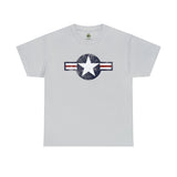 United States Air Forces Distressed Insignia - Unisex Heavy Cotton Tee T-Shirt Printify Ice Grey L 