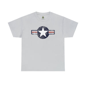 United States Air Forces Distressed Insignia - Unisex Heavy Cotton Tee T-Shirt Printify Ice Grey L 