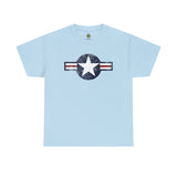 United States Air Forces Distressed Insignia - Unisex Heavy Cotton Tee T-Shirt Printify Light Blue S 
