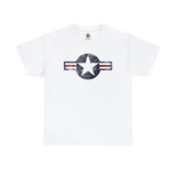 United States Air Forces Distressed Insignia - Unisex Heavy Cotton Tee T-Shirt Printify White S 