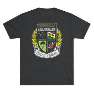 University of Pineland Engineering - Full Color Edition - Triblend Athletic Shirt T-Shirt Printify Tri-Blend Vintage Black L 
