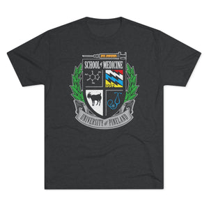 University of Pineland Medic - Full Color Edition - Triblend Athletic Shirt T-Shirt Printify Tri-Blend Vintage Black S 