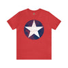 US Air Corps Star Emblem Distressed Insignia - Unisex Jersey Short Sleeve Tee T-Shirt Printify Heather Red S 