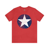 US Air Corps Star Emblem Distressed Insignia - Unisex Jersey Short Sleeve Tee T-Shirt Printify Heather Red S 