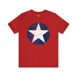 US Air Corps Star Emblem Distressed Insignia - Unisex Jersey Short Sleeve Tee T-Shirt Printify Red S 