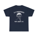 US Paratroops Fort Liberty Retro Distressed Standard Fit Shirt T-Shirt Printify Navy S 