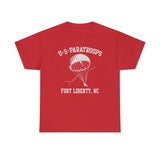 US Paratroops Fort Liberty Retro Distressed Standard Fit Shirt T-Shirt Printify Red S 
